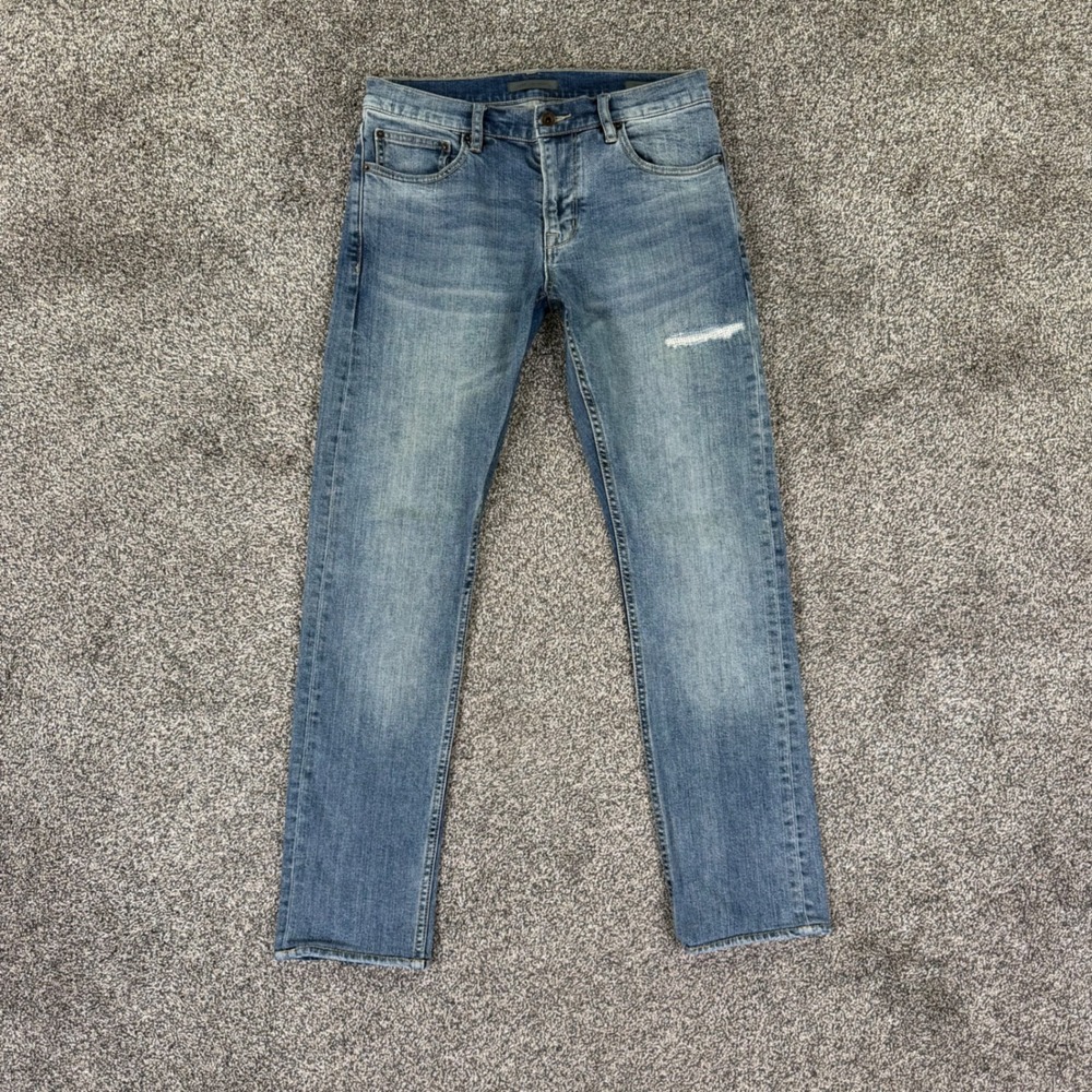 John Varvatos JV 702 Slim Fit Jeans Mens 29 Blue Distressed Denim Pants J702DY2
